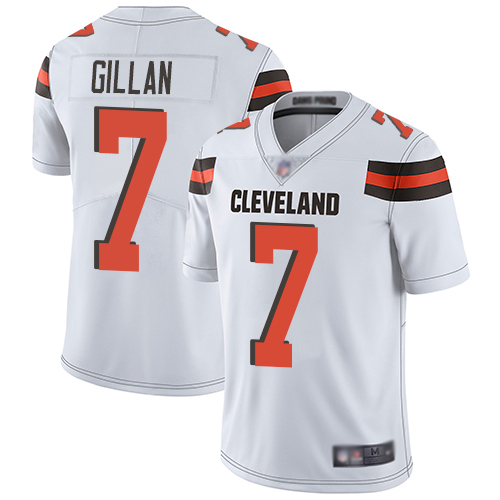 Cleveland Browns Jamie Gillan Men White Limited Jersey #7 NFL Football Road Vapor Untouchable->cleveland browns->NFL Jersey